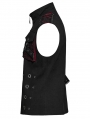 Black and Red Gothic Punk Metal Personalized 3D Pocket Vest for Men