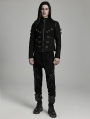 Black Gothic Punk Zipper Detachable Multi Wear Jacket for Men