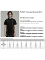 Black Gothic Punk Triangle Buckle Short Sleeve Shirt for Men