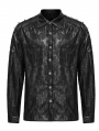 Black Gothic Punk Handsome Spiked Long Sleeve Shirt for Men