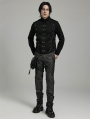 Black Gothic Punk Heavy Industry Layered Cool Short Coat for Men