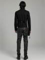 Black Gothic Punk Heavy Industry Layered Cool Short Coat for Men