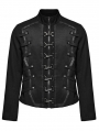 Black Gothic Punk Heavy Industry Layered Cool Short Coat for Men