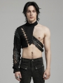 Black Gothic Punk Asymmetric One Arm Harness for Men