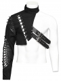 Black Gothic Punk Asymmetric One Arm Harness for Men