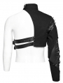 Black Gothic Punk Asymmetric One Arm Harness for Men