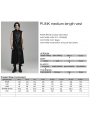 Black Gothic Punk Glossy Texture Long Vest for Men