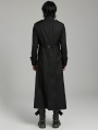 Black Gothic Classic Military Fit Long Coat for Men