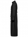 Black Gothic Classic Military Fit Long Coat for Men