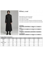 Black Gothic Classic Military Fit Long Coat for Men