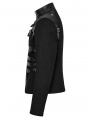 Black Gothic Punk Metal Buckle Handsome Short Coat for Men