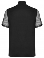 Black Gothic Punk Men's Short Mesh Sleeve Shirt