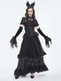 Black Gothic Retro Embroidery Lace Applique Underbust Corset Waistband