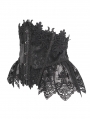 Black Gothic Retro Embroidery Lace Applique Underbust Corset Waistband