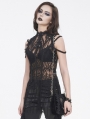 Black Gothic Retro Velvet Lace Applique Chain Strap Shoulder Bag