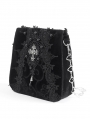 Black Gothic Retro Velvet Lace Applique Chain Strap Shoulder Bag
