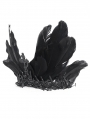 Black Gothic Retro Cross Beading Feather Costume Crown Headdress