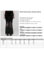 Black Gothic Velvet and Lace Feather Flower Flared Plus Size Pants for Women