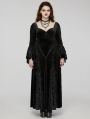 Black Vintage Gothic Velvet Flared Sleeve Plus Size Long Party Dress
