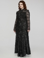 Black Gothic Decadent Vintage Lace Long Sleeve Maxi Plus Size Dress