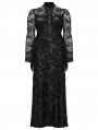 Black Gothic Decadent Vintage Lace Long Sleeve Maxi Plus Size Dress
