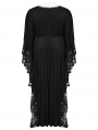 Black Gothic Lace V-Neck Bat Silhouette Loose Plus Size Long Dress