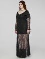 Black Gothic Romantic Goddess Lace Plus Size Long Dress