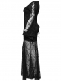 Black Gothic Romantic Goddess Lace Plus Size Long Dress