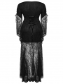 Black Gothic Romantic Goddess Lace Plus Size Long Dress