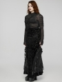 Black Gothic Gorgeous Embossed Velvet Fishtail Plus Size Long Skirt