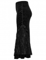 Black Gothic Gorgeous Embossed Velvet Fishtail Plus Size Long Skirt