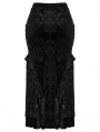 Black Gothic Gorgeous Embossed Velvet Fishtail Plus Size Long Skirt