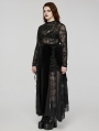 Black Gothic Velvet and Lace Plus Size Sexy Skirt