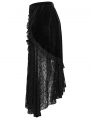 Black Gothic Velvet and Lace Plus Size Sexy Skirt