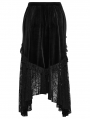 Black Gothic Velvet and Lace Plus Size Sexy Skirt