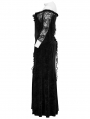 Black Gothic Romantic Off-Shoulder Embossed Velvet Plus Size Long Dress