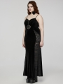 Black Gothic Sexy Elegant Dark Heart Slip Fishtail Plus Size Long Dress