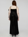 Black Gothic Sexy Elegant Dark Heart Slip Fishtail Plus Size Long Dress