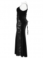 Black Gothic Sexy Elegant Dark Heart Slip Fishtail Plus Size Long Dress