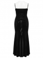 Black Gothic Sexy Elegant Dark Heart Slip Fishtail Plus Size Long Dress