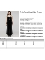 Black Gothic Sexy Elegant Dark Heart Slip Fishtail Plus Size Long Dress