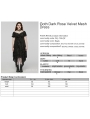 Black Gothic Dark Rose Velvet Mesh Irregular Plus Size Dress