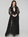 Black Gothic Sexy Deep V-Neck Hollow-Out Plus Size Long Dress