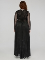 Black Gothic Sexy Deep V-Neck Hollow-Out Plus Size Long Dress