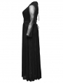 Black Gothic Sexy Deep V-Neck Hollow-Out Plus Size Long Dress