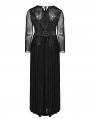 Black Gothic Sexy Deep V-Neck Hollow-Out Plus Size Long Dress