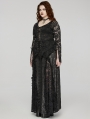 Black Gothic Dark Pattern Lace Splicing Plus Size Long Skirt