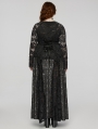 Black Gothic Dark Pattern Lace Splicing Plus Size Long Skirt