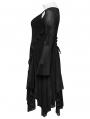 Black Gothic Mesh Irregular Ruffled Hollow Out Plus Size Dress