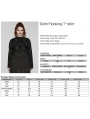 Black Gothic Flocking Knitted Long Sleeve Plus Size T-Shirt for Women